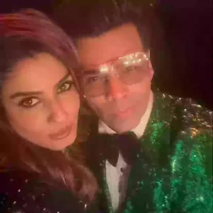 Raveena Tandon and Karan Johar